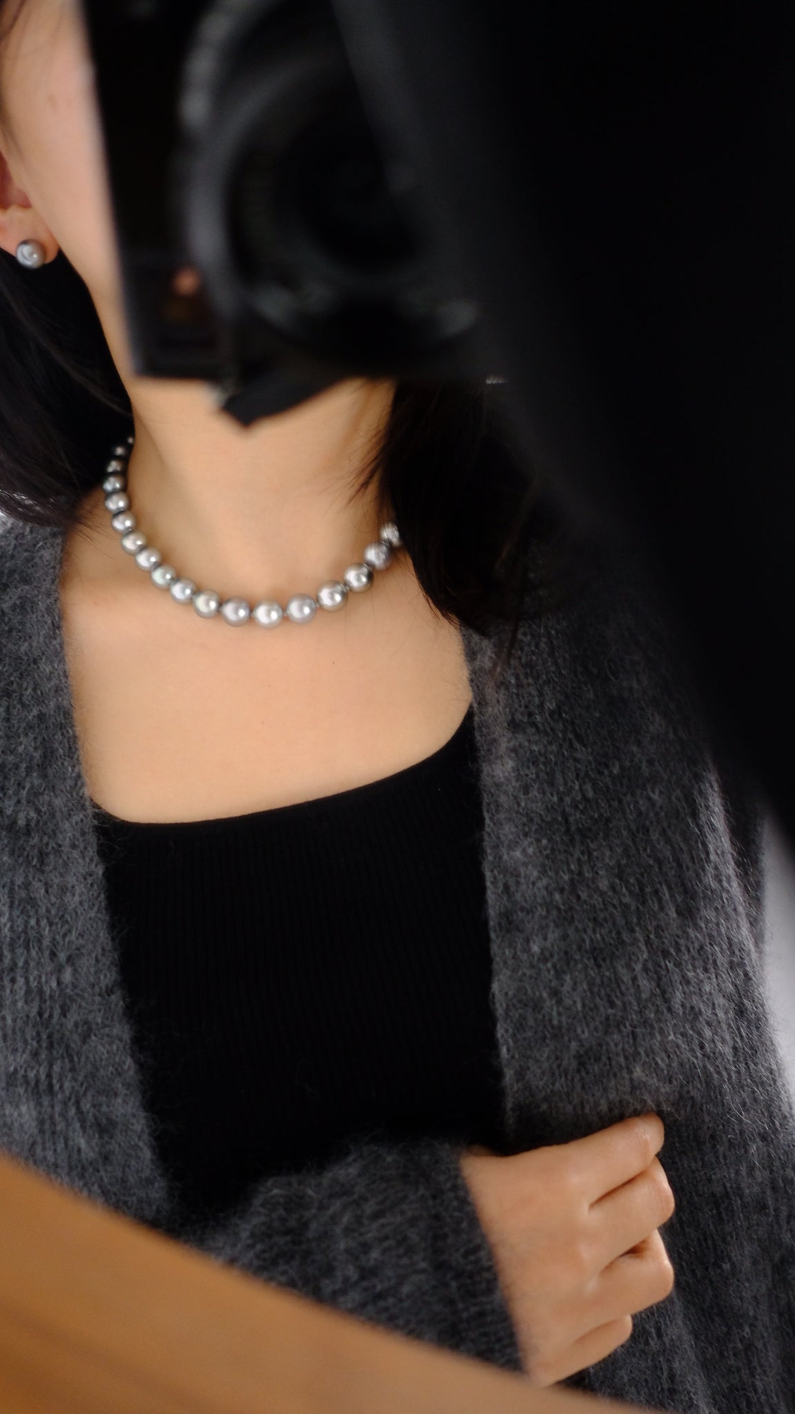 Tahitian Platium Gray Necklace, 9-11.9mm, Pearl Necklace, GUILD Certificate