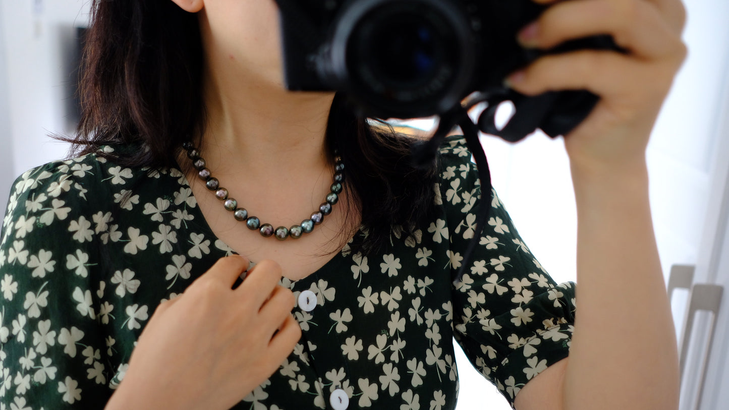 Tahitian Morandi Necklace, 9.2-11mm, Pearl Necklace, GUILD Certificate