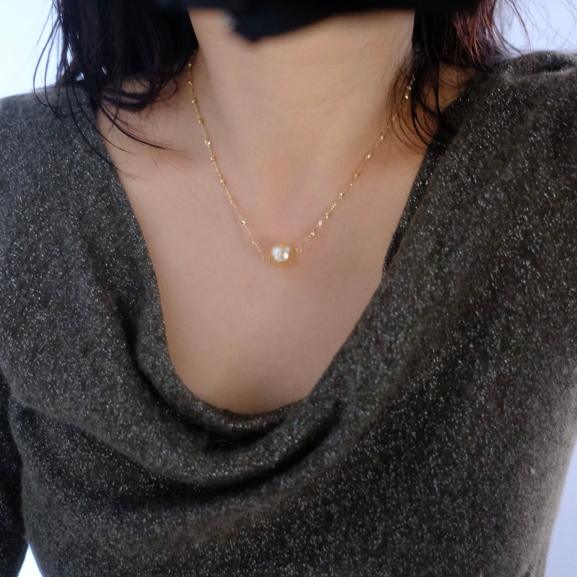 Golden South Sea Pearl, 18K Necklace, 11.8mm