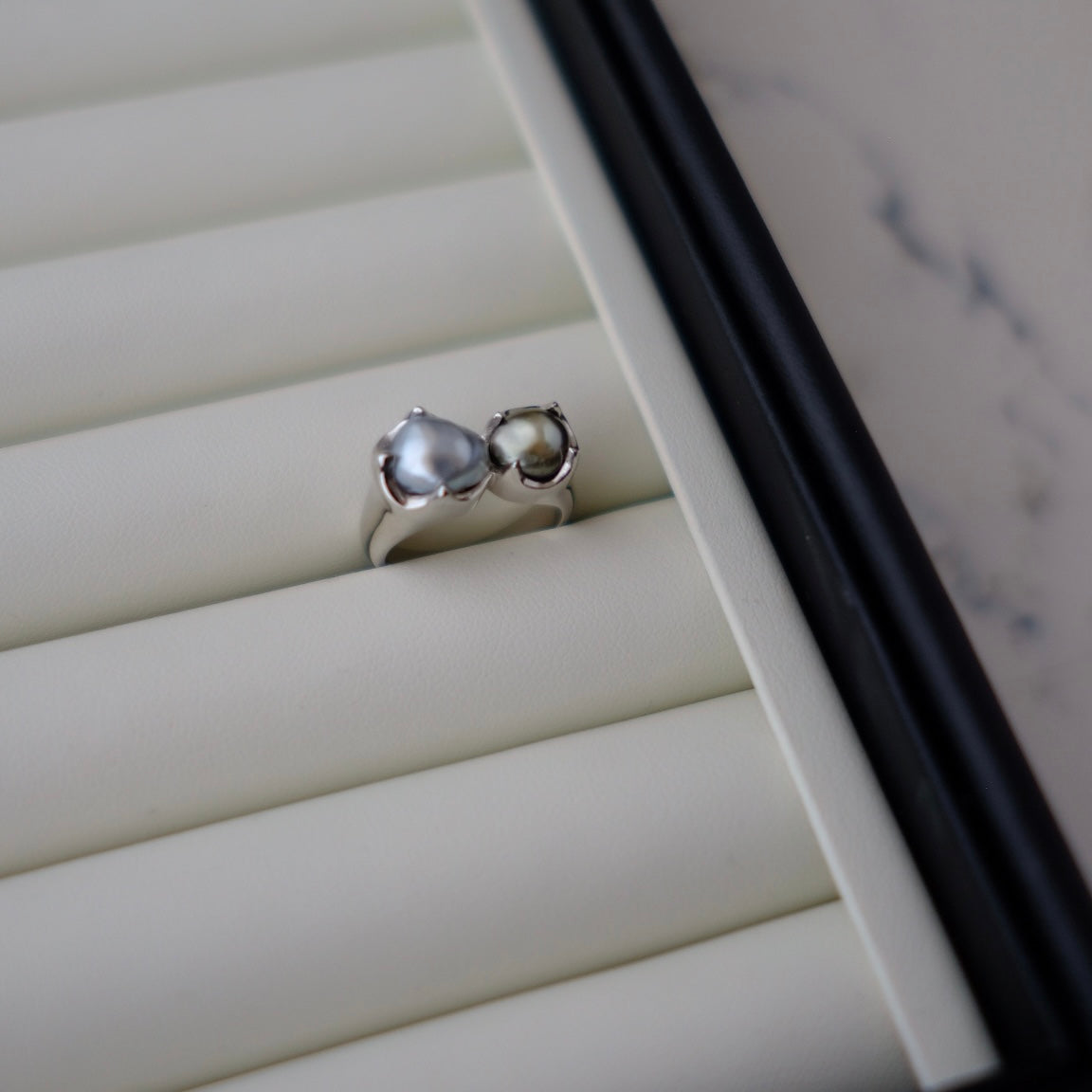 Tahitian Keshi, 7.6-8mm, S925, Pearls Ring