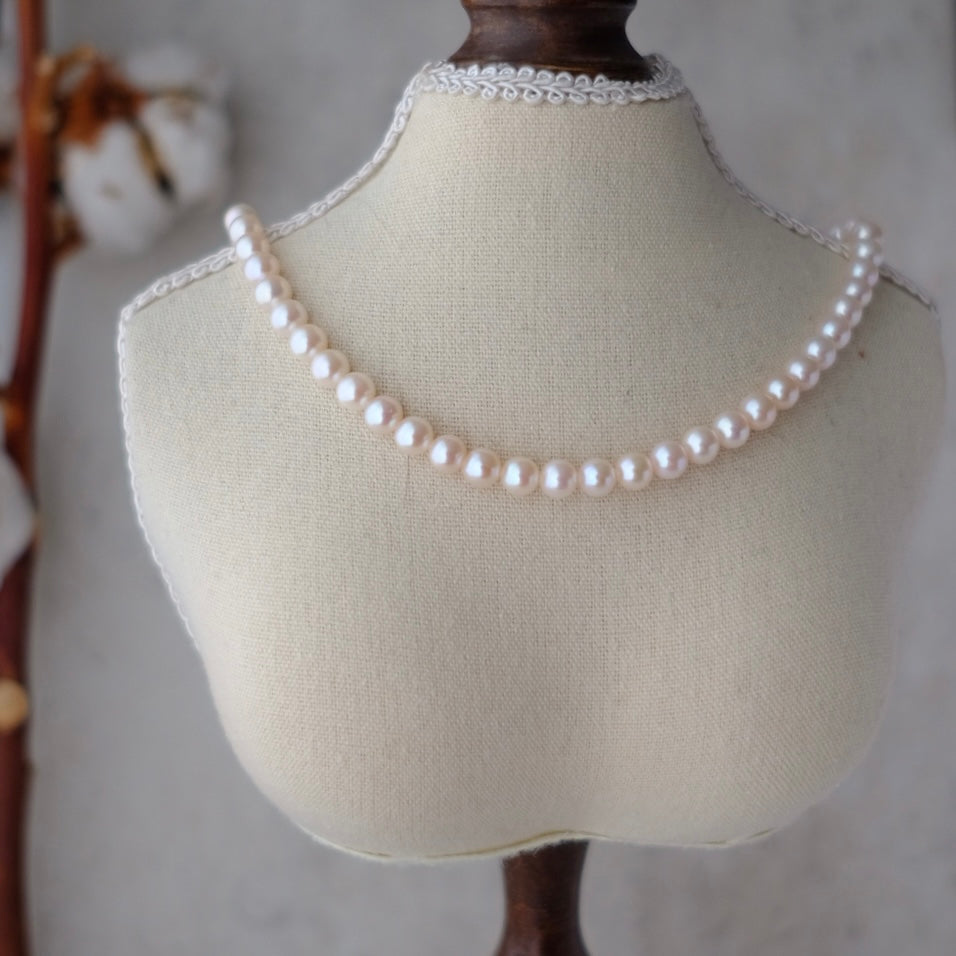 White Freshadama Freshwater Pearl Necklace,6.5-7mm 18 Inch