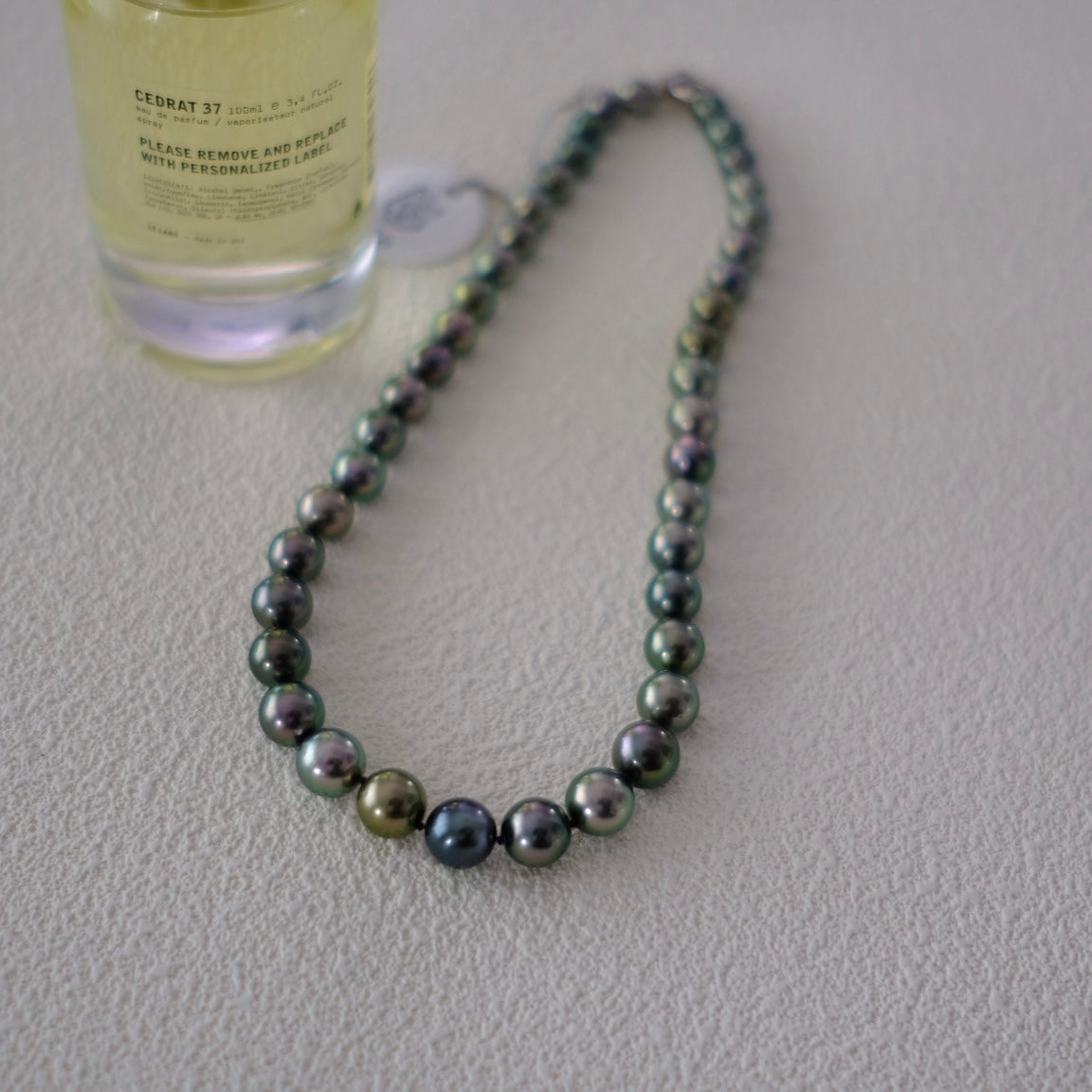 Tahitian Peacock Green Necklace, 8.2-11.2mm, Pearl Necklace, GUILD Certificate