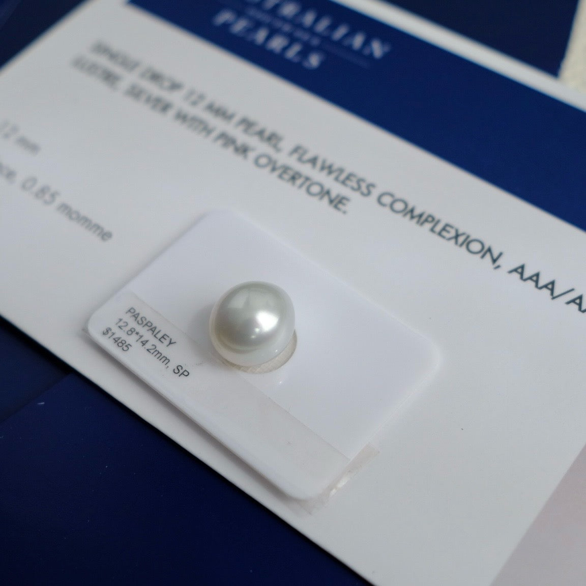 White South Sea Loose Pearl, Single Drop 12.8*14.2mm, PASPALEY