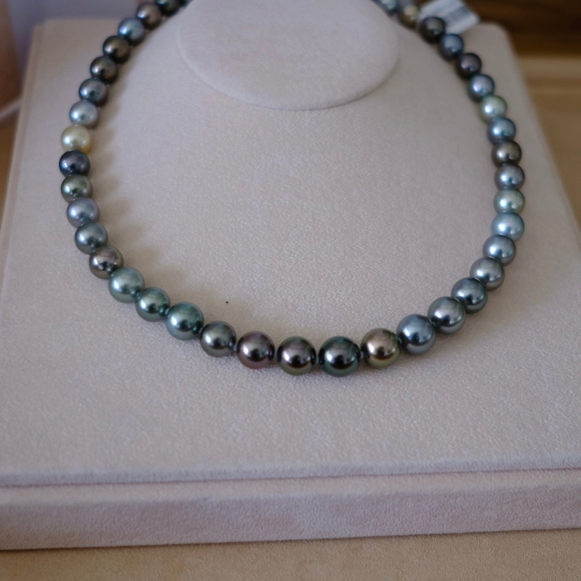 Tahitian Morandi Necklace, 8.2-11mm, Pearl Necklace, GUILD Certificate