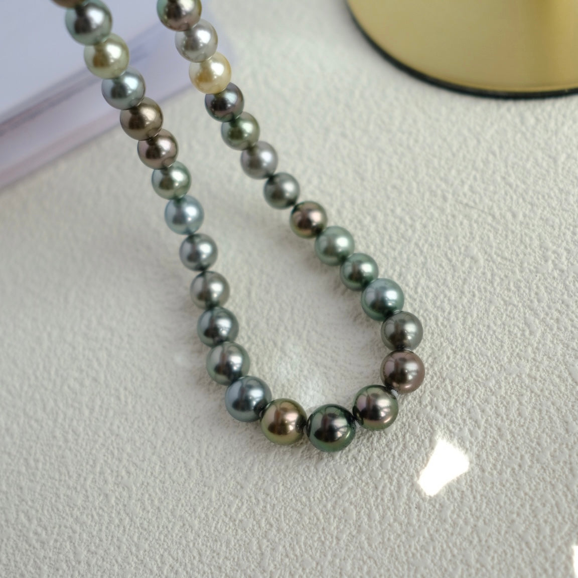 Tahitian Morandi Necklace, 8.2-11mm, Pearl Necklace, GUILD Certificate