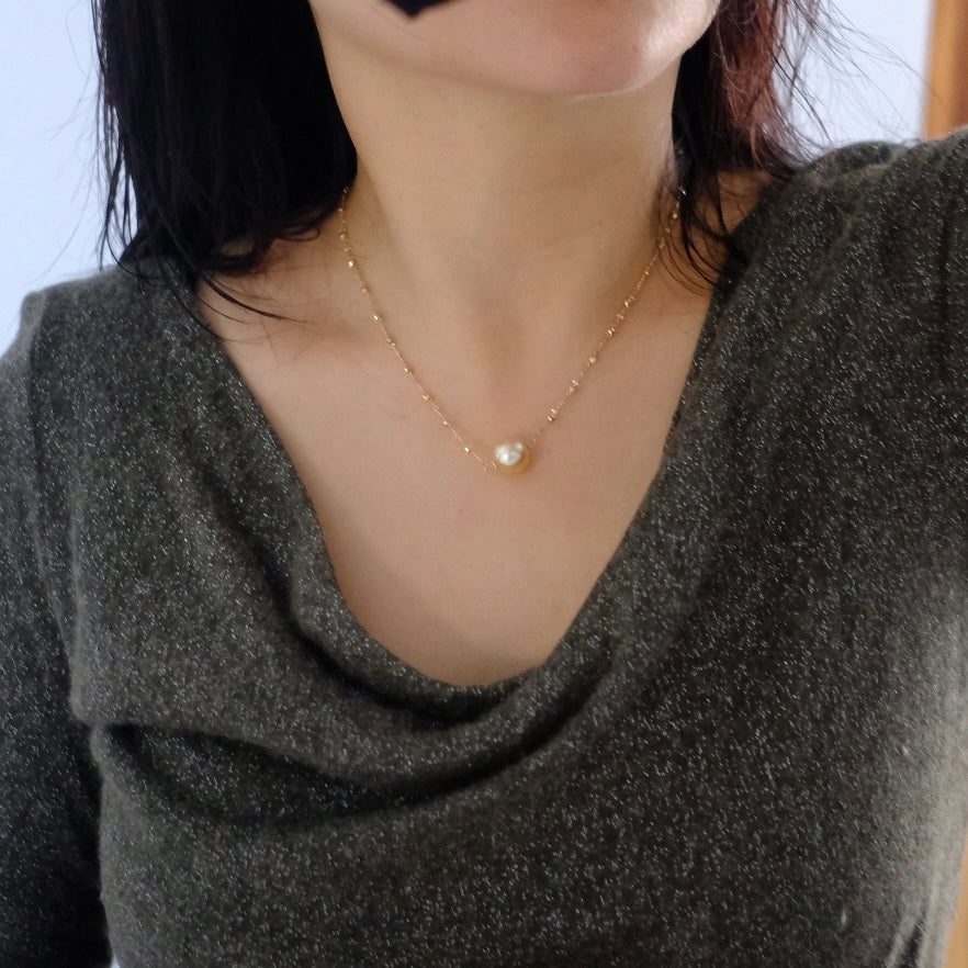 Golden South Sea Pearl, 18K Necklace, 11.8mm