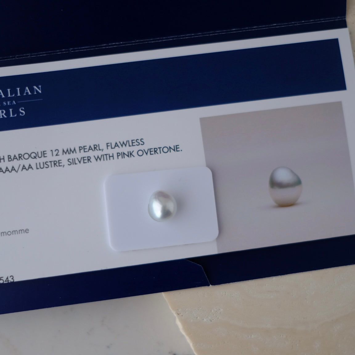 White South Sea Loose Pearl, Single of Smooth Baroque 14.5*12.3mm, PASPALEY