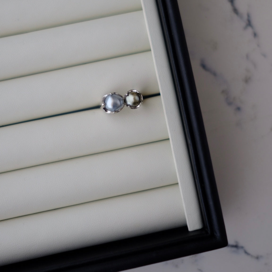 Tahitian Keshi, 7.6-8mm, S925, Pearls Ring