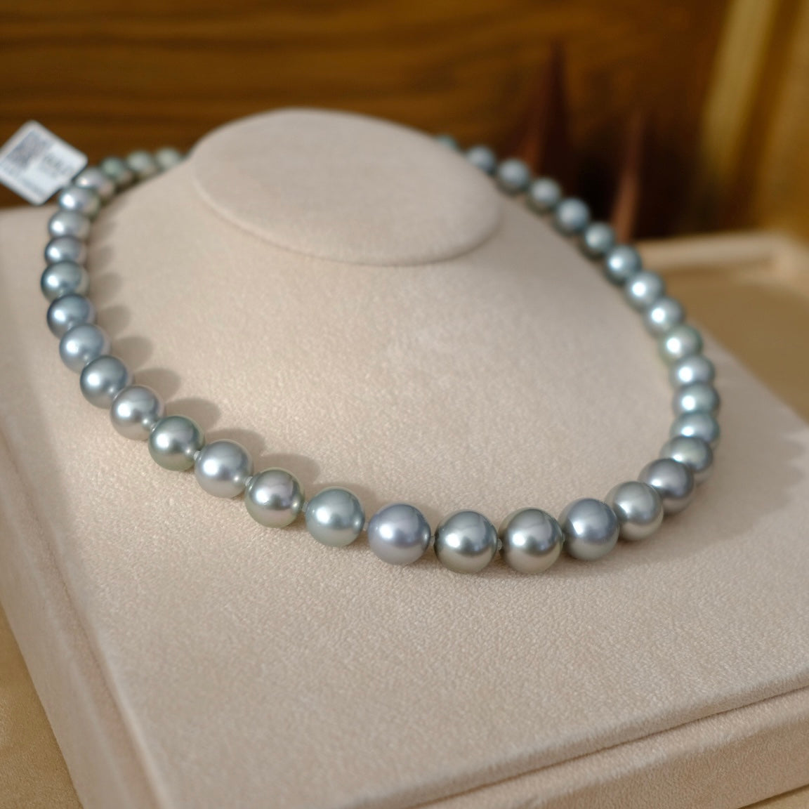 Tahitian Platium Gray Necklace, 9-11.9mm, Pearl Necklace, GUILD Certificate