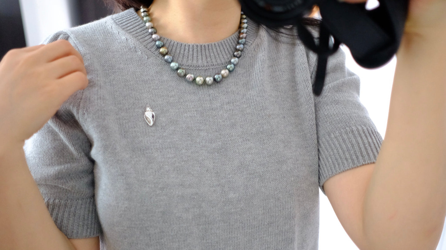 Tahitian Morandi Necklace, 8.6-11mm, Pearl Necklace, GUILD Certificate