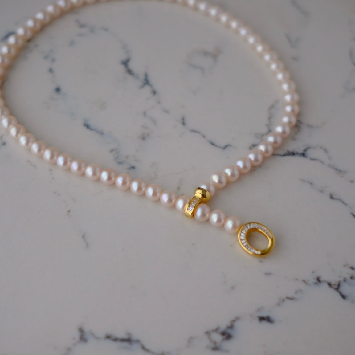 White Freshadama Freshwater Pearl Necklace,6.5-7mm 18 Inch