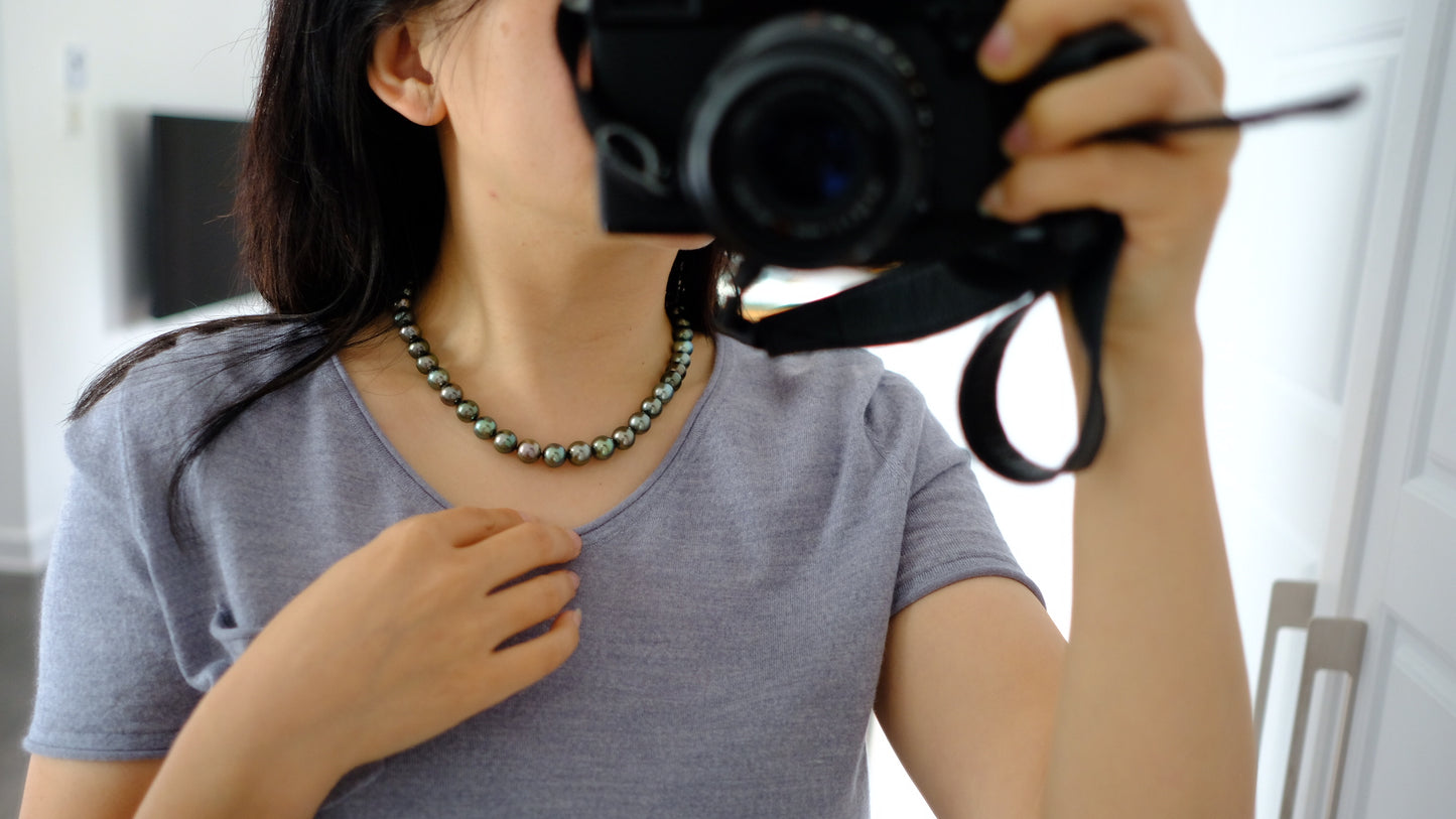 Tahitian Morandi Necklace, 9.1-11.1mm, Pearl Necklace, GUILD Certificate