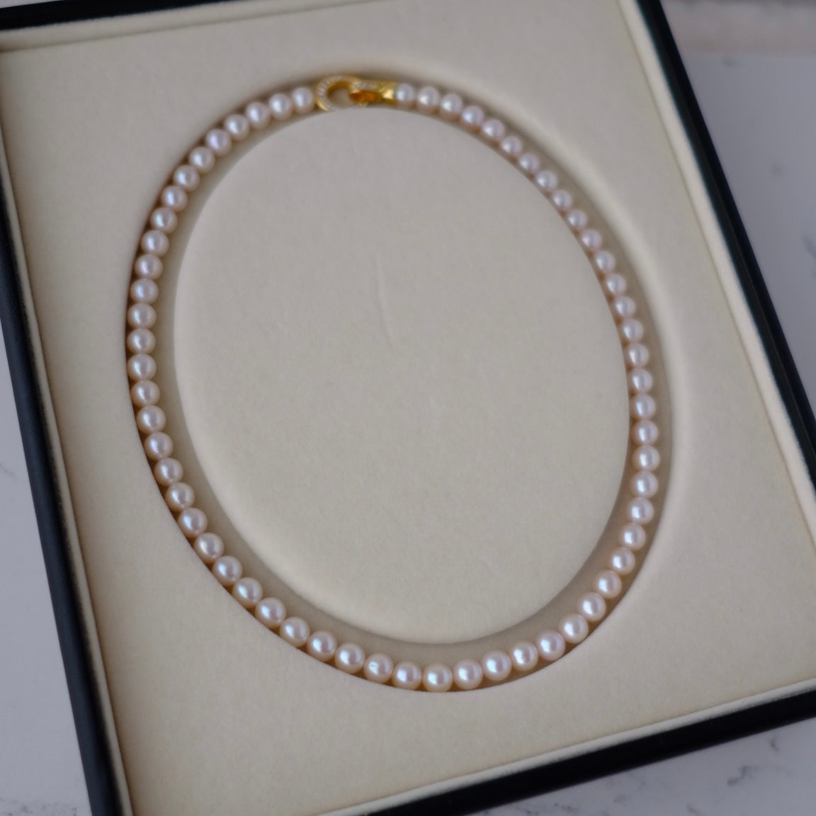 White Freshadama Freshwater Pearl Necklace,6.5-7mm 18 Inch