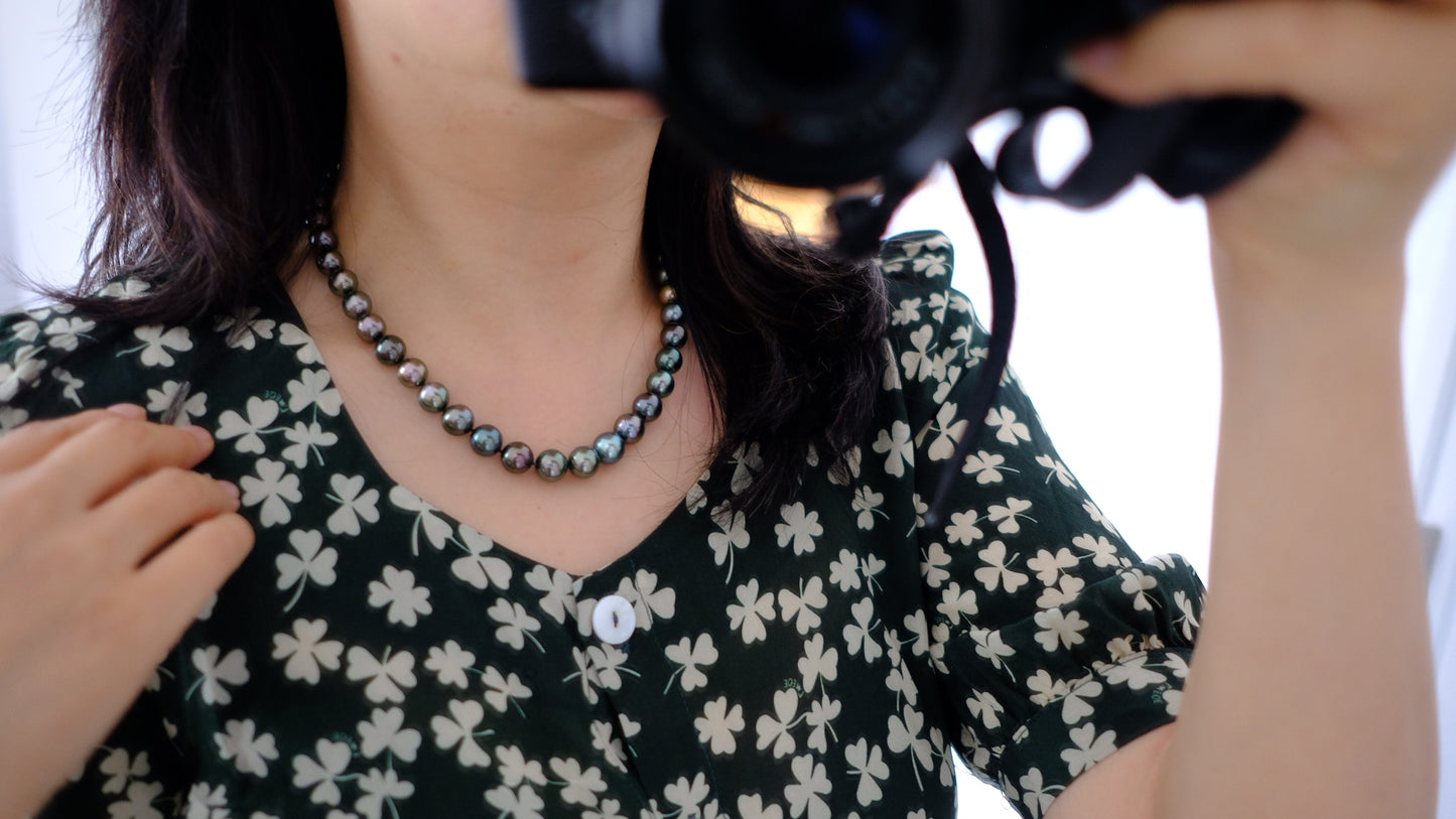 Tahitian Morandi Necklace, 9.2-11mm, Pearl Necklace, GUILD Certificate