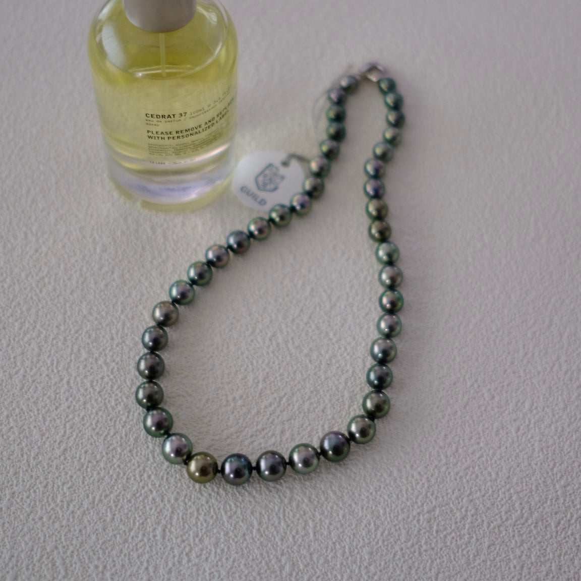 Tahitian Peacock Green Necklace, 8.2-11.2mm, Pearl Necklace, GUILD Certificate