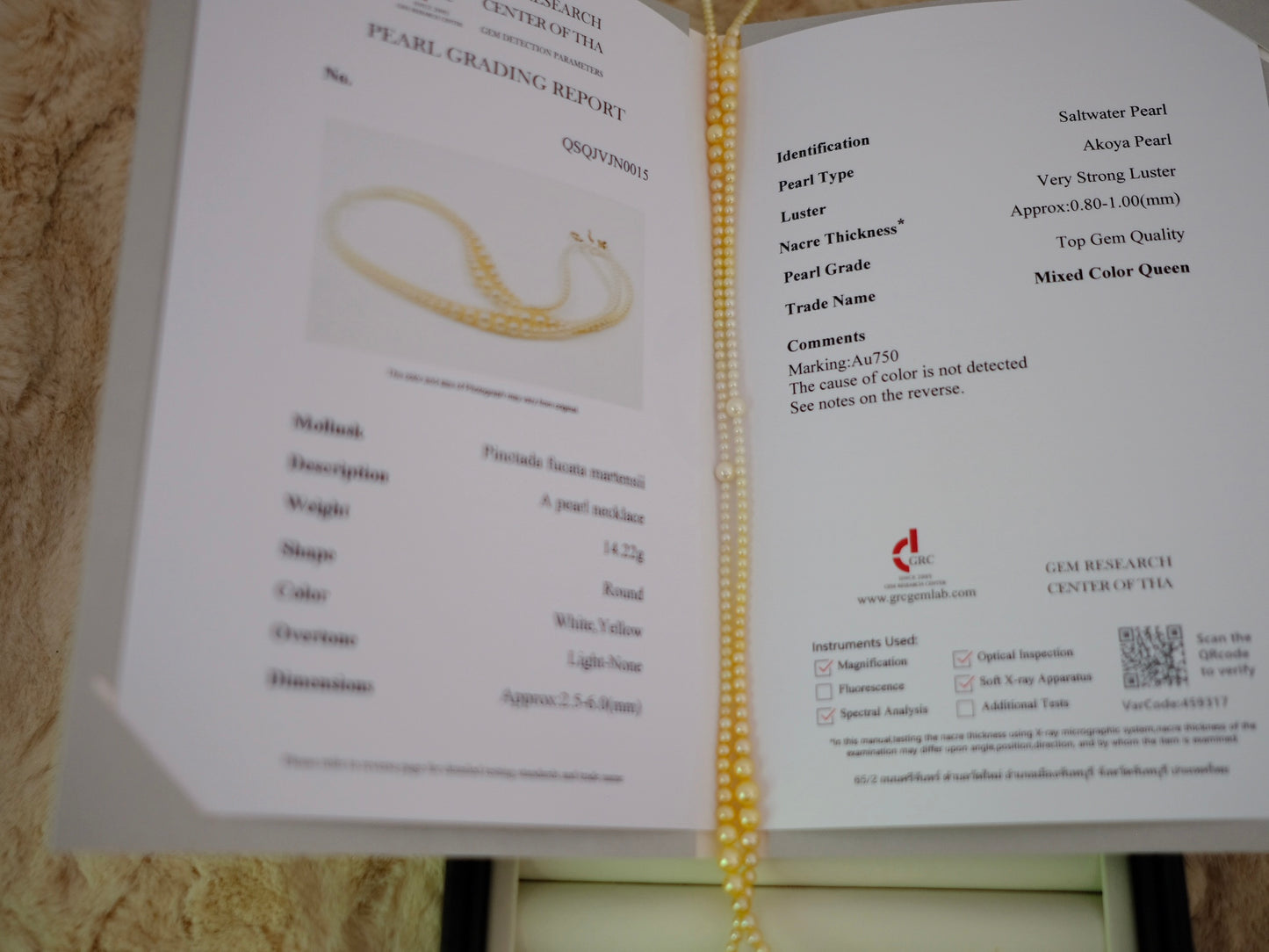 Akoya, 2.5-6mm, Long Pearl Necklace, 80cm, TOP GEM, GRC Certificate