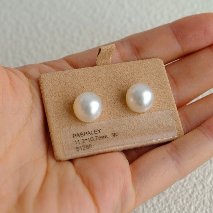 White South Sea Loose Pearl, Pair of Oval 11.2*10.7mm, PASPALEY
