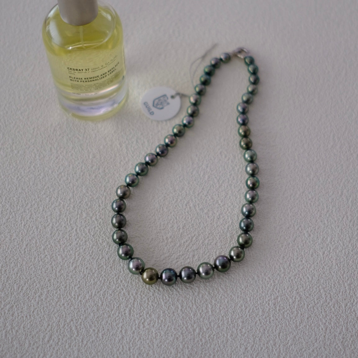 Tahitian Peacock Green Necklace, 8.2-11.2mm, Pearl Necklace, GUILD Certificate