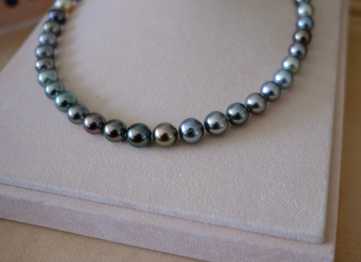 Tahitian Morandi Necklace, 8.2-11mm, Pearl Necklace, GUILD Certificate