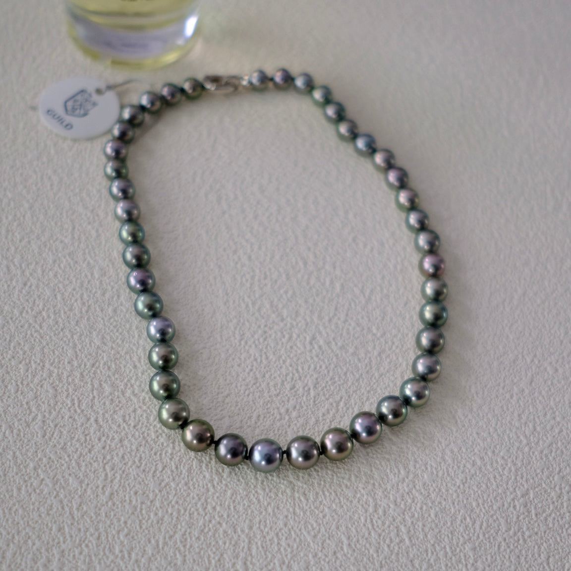 Tahitian Peacock Necklace, 8.6-10.7mm, Pearl Necklace, GUILD Certificate