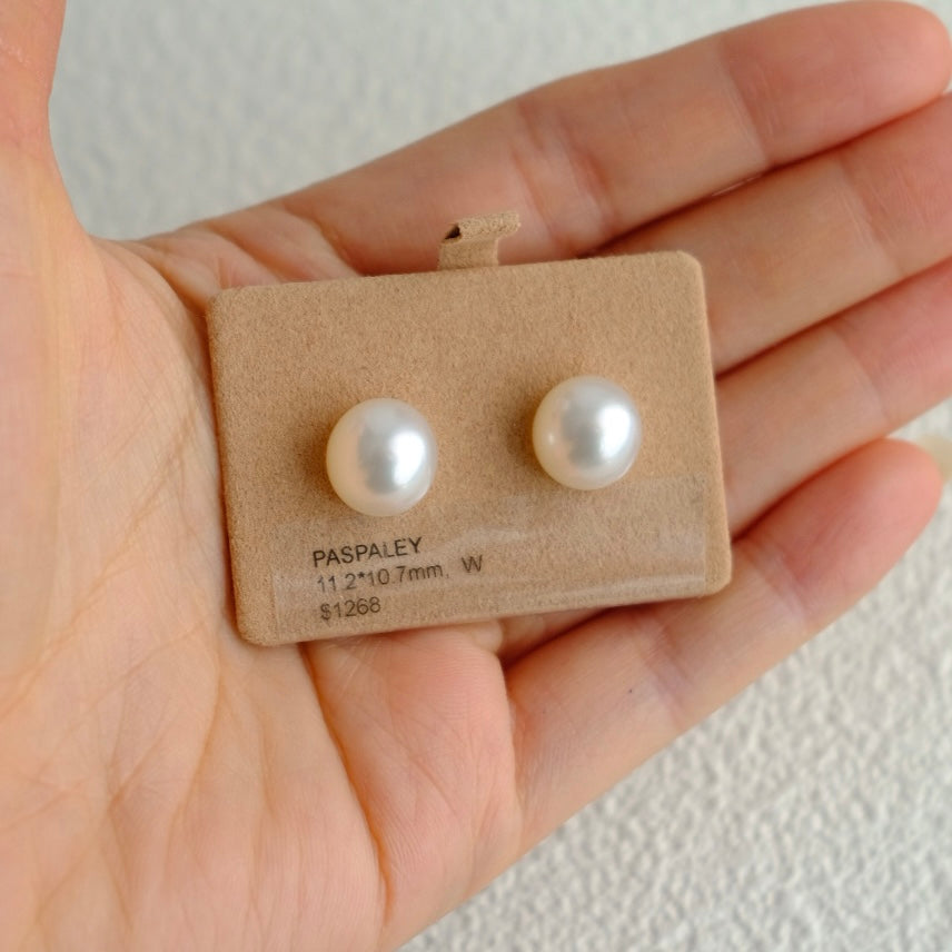 White South Sea Loose Pearl, Pair of Oval 11.2*10.7mm, PASPALEY