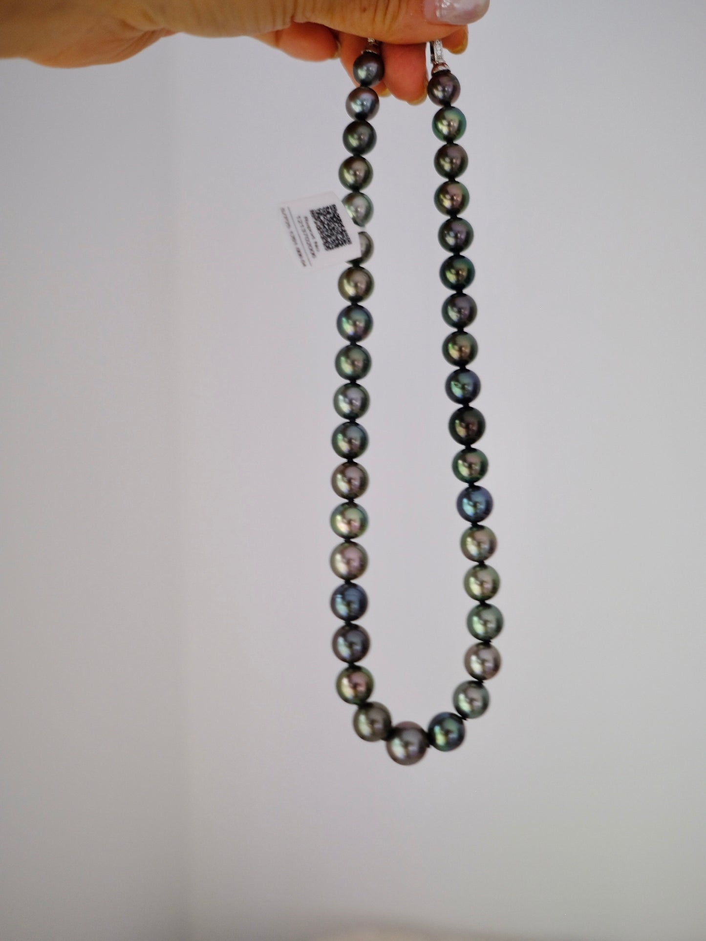 Tahitian Platinum Gray Necklace, 9.1-12.1mm, Pearl Necklace, GUILD Certificate
