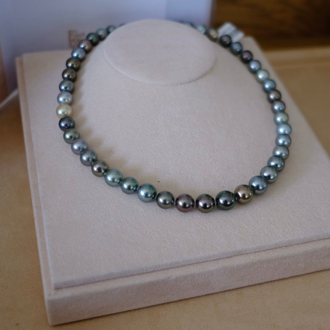 Tahitian Morandi Necklace, 8.2-11mm, Pearl Necklace, GUILD Certificate