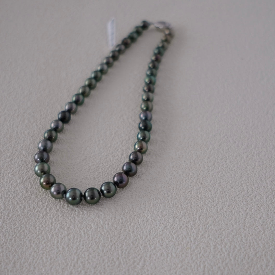 Tahitian Peacock Necklace, 8.5-11.3mm, Pearl Necklace, GUILD Certificate