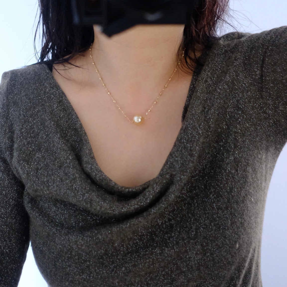 Golden South Sea Pearl, 18K Necklace, 11.8mm
