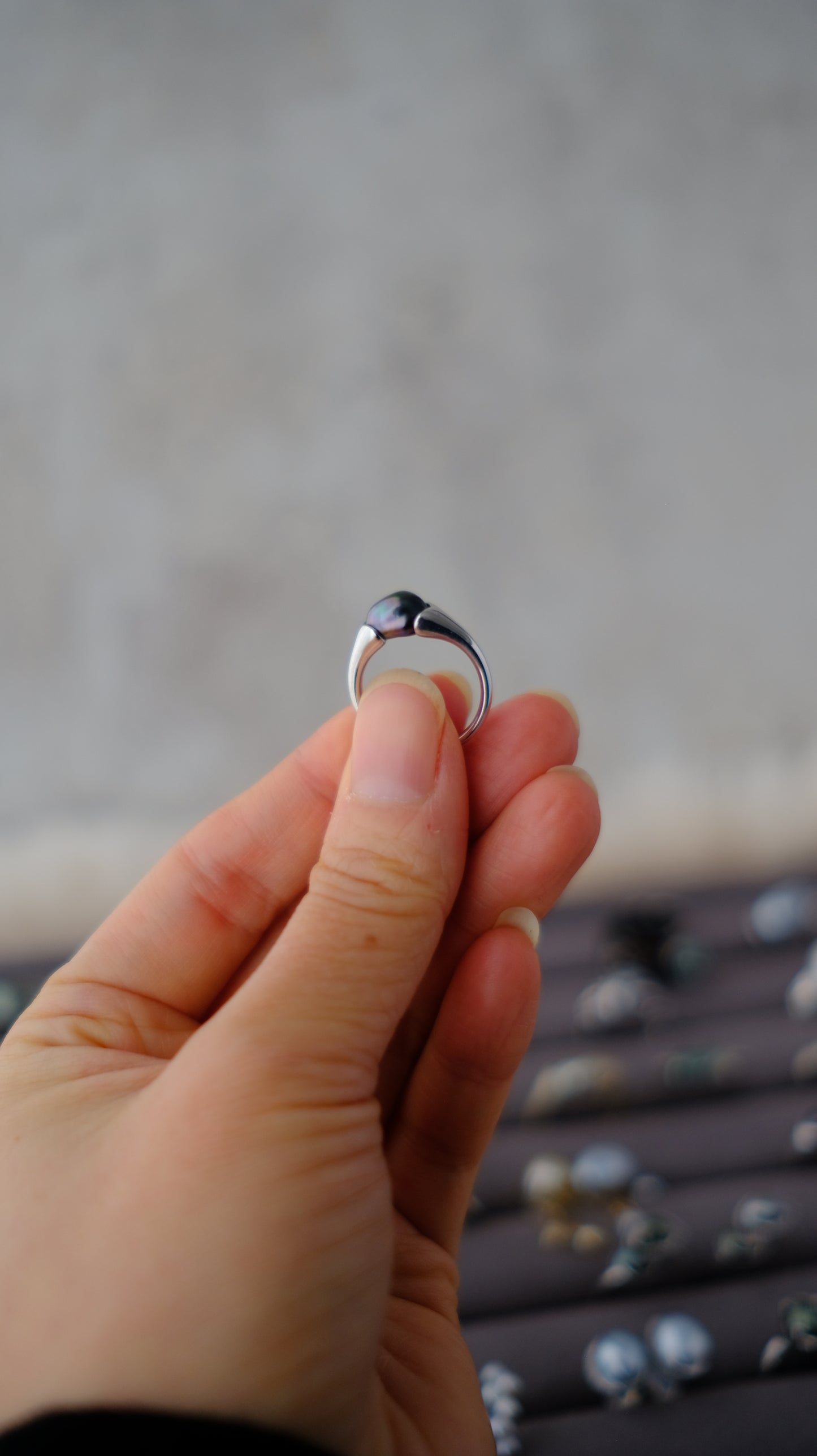 Tahitian Keshi, 7*8.9mm, S925, Pearls Ring