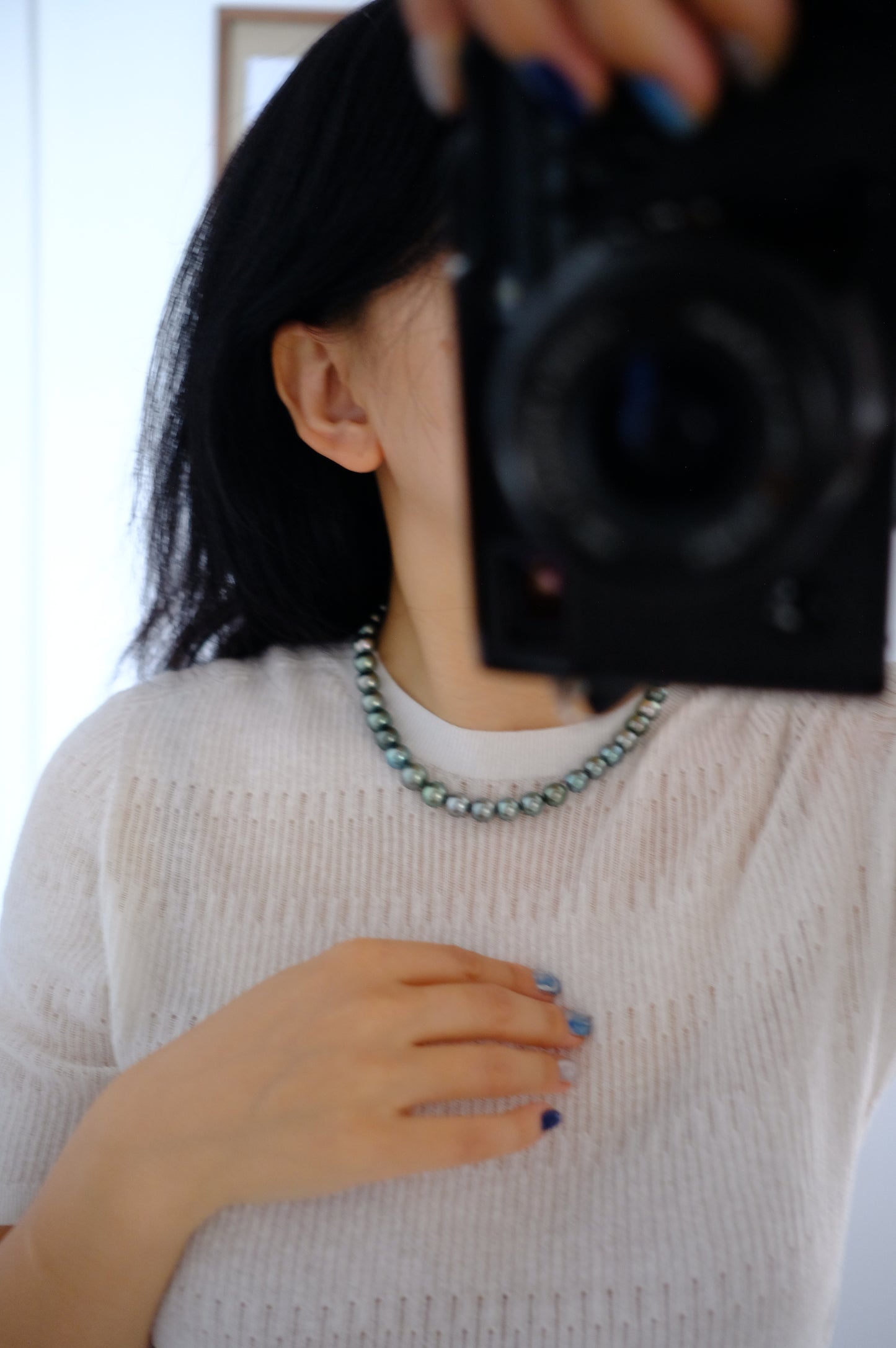 Tahitian Peacook Necklace, 7.9-10.8mm, Pearl Necklace, GUILD Certificate #7721