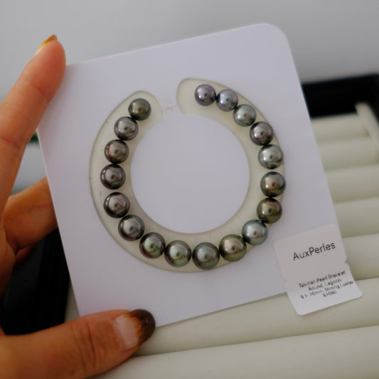Tahitian Pearl Bracelet, Round, Lagoon, 8.1-10mm