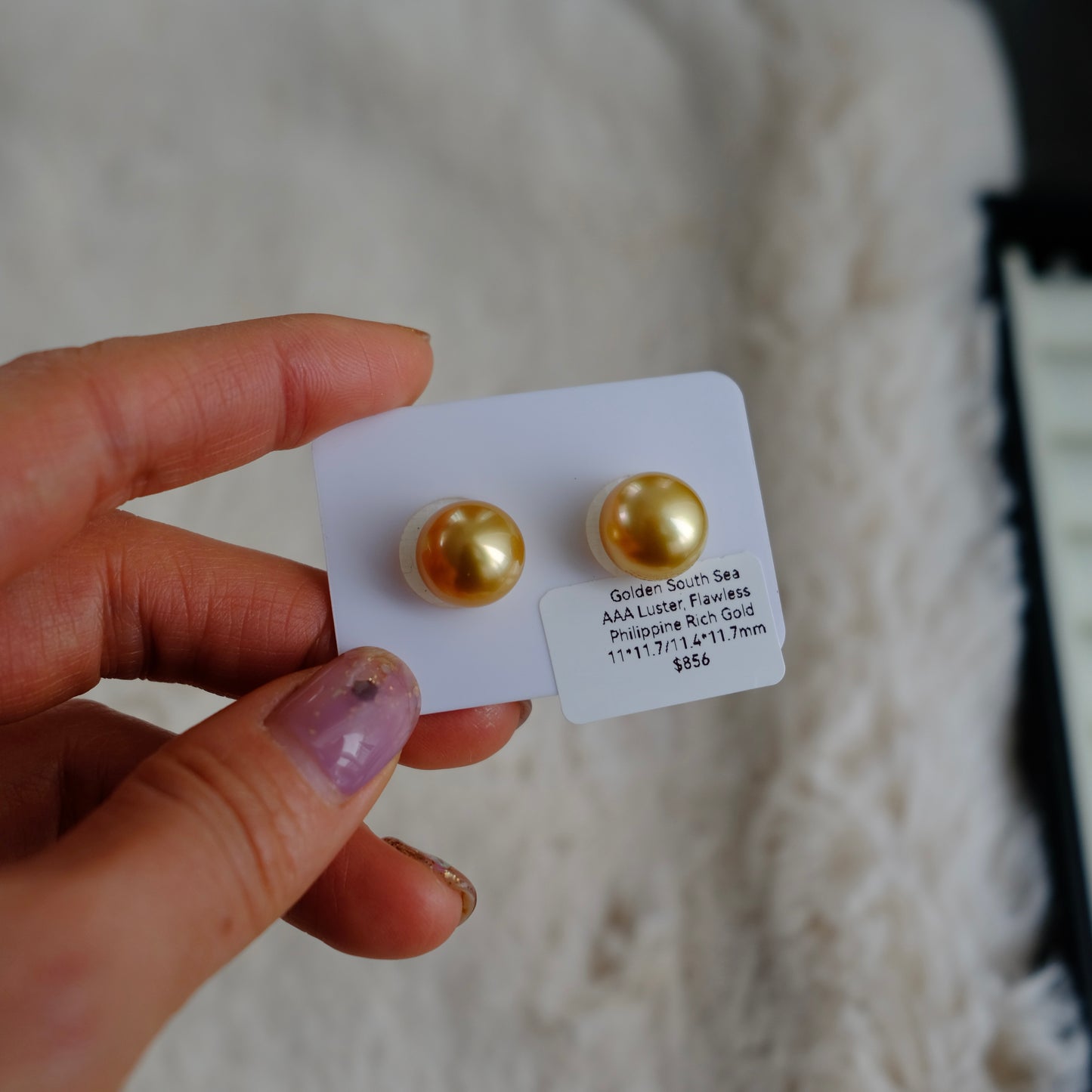 Golden South Sea Pair, Loose Pearl, Near Round, Rich Gold, 11*11.7/11.4*11.7mm