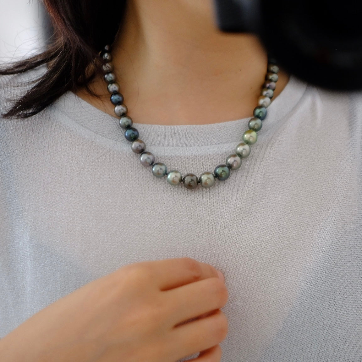 Tahitian Morandi Necklace, 8.2-11mm, Pearl Necklace, GUILD Certificate