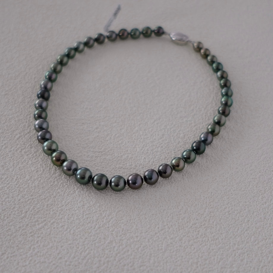Tahitian Peacock Necklace, 8.5-11.3mm, Pearl Necklace, GUILD Certificate