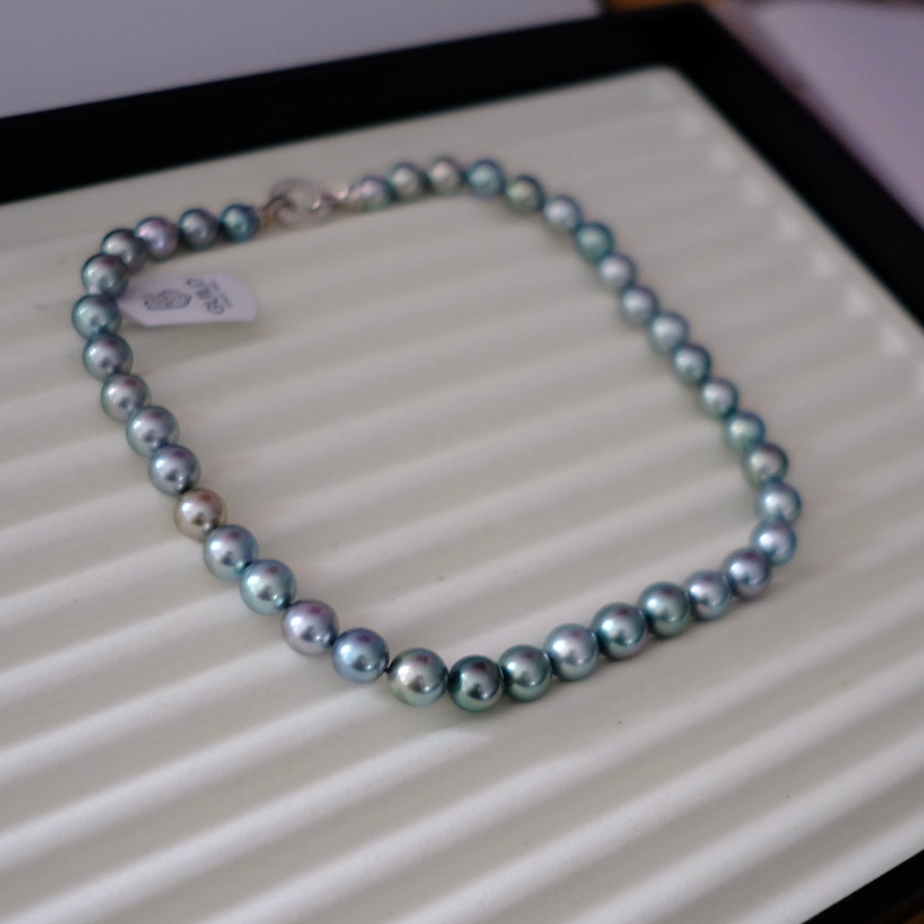 Tahitian Morandi Necklace, 8.8-11.5mm, Pearl Necklace, GUILD Certificate