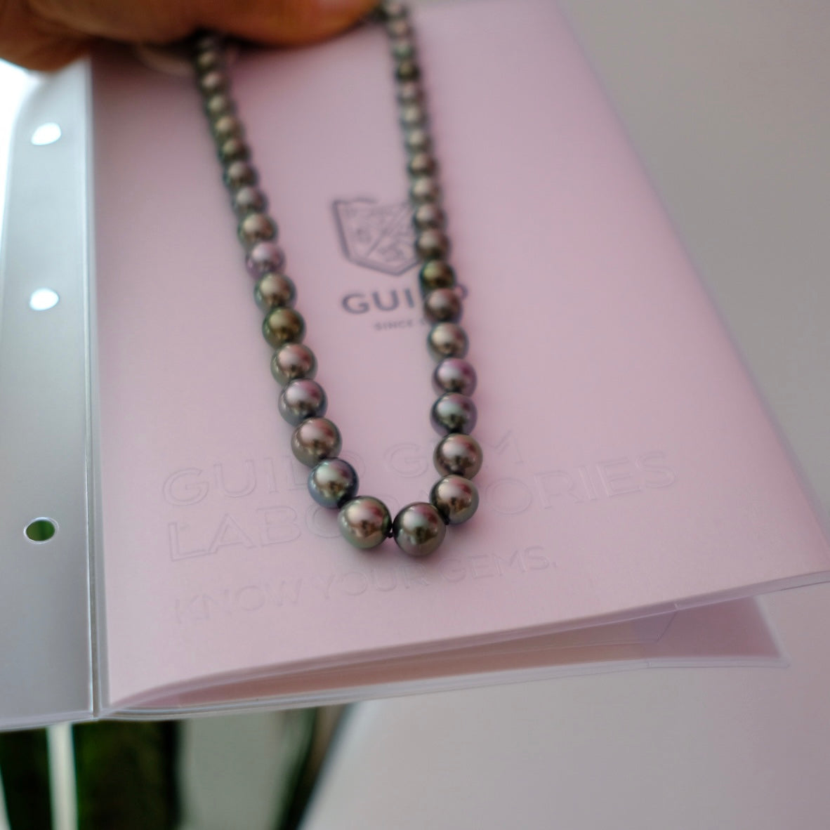 Tahitian Peacock Necklace, 8.6-10.7mm, Pearl Necklace, GUILD Certificate
