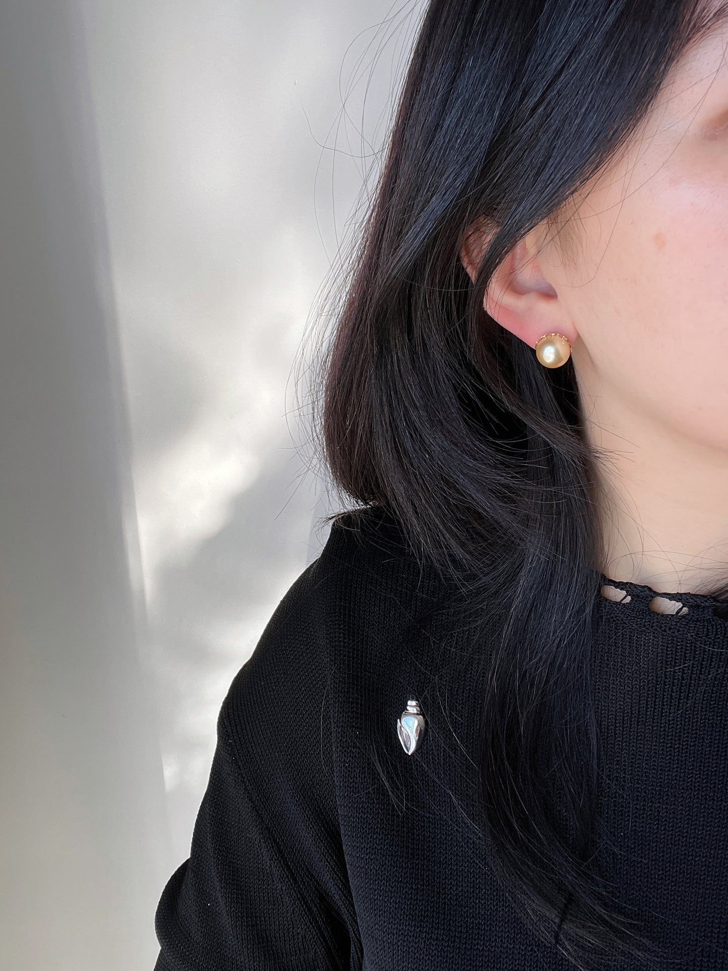 Golden South Sea Pearl, 18K Earrings, 11.3mm