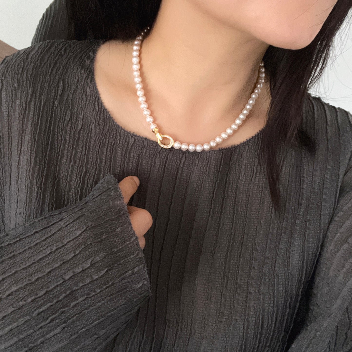 White Freshadama Freshwater Pearl Necklace,6.5-7mm 18 Inch