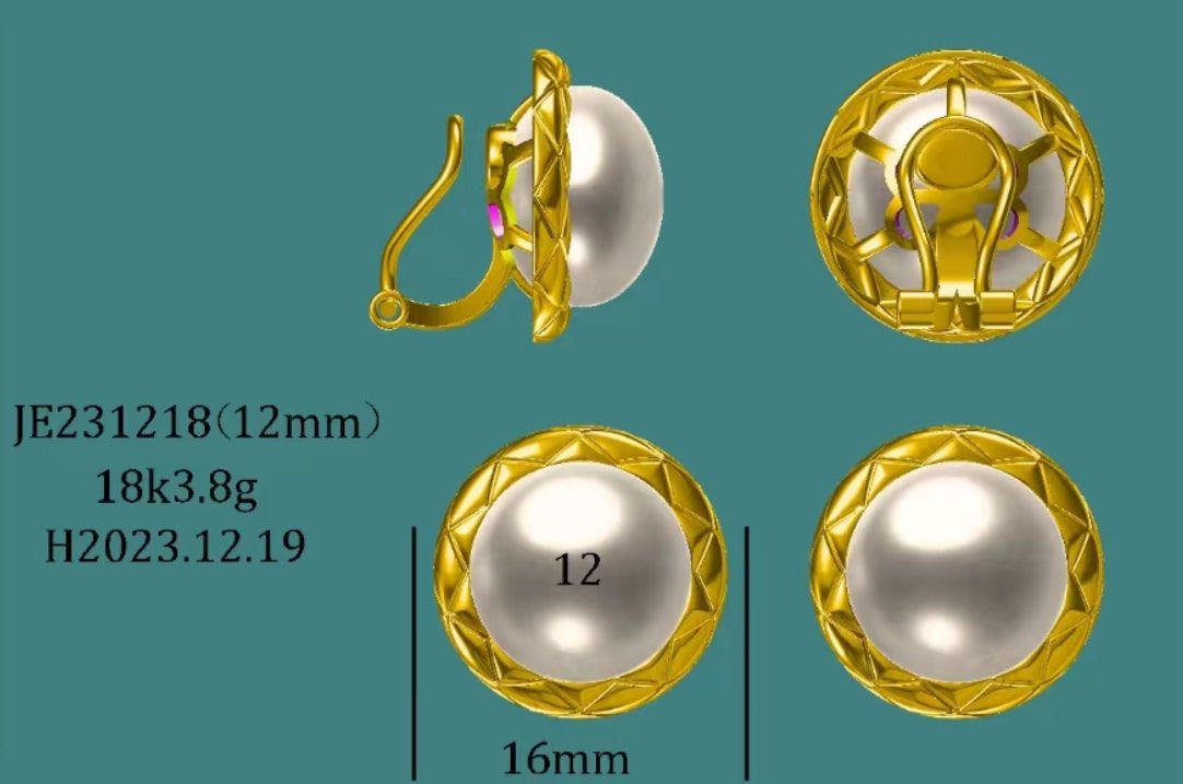 CE005 Diamond Pattern Clip-on Earrings