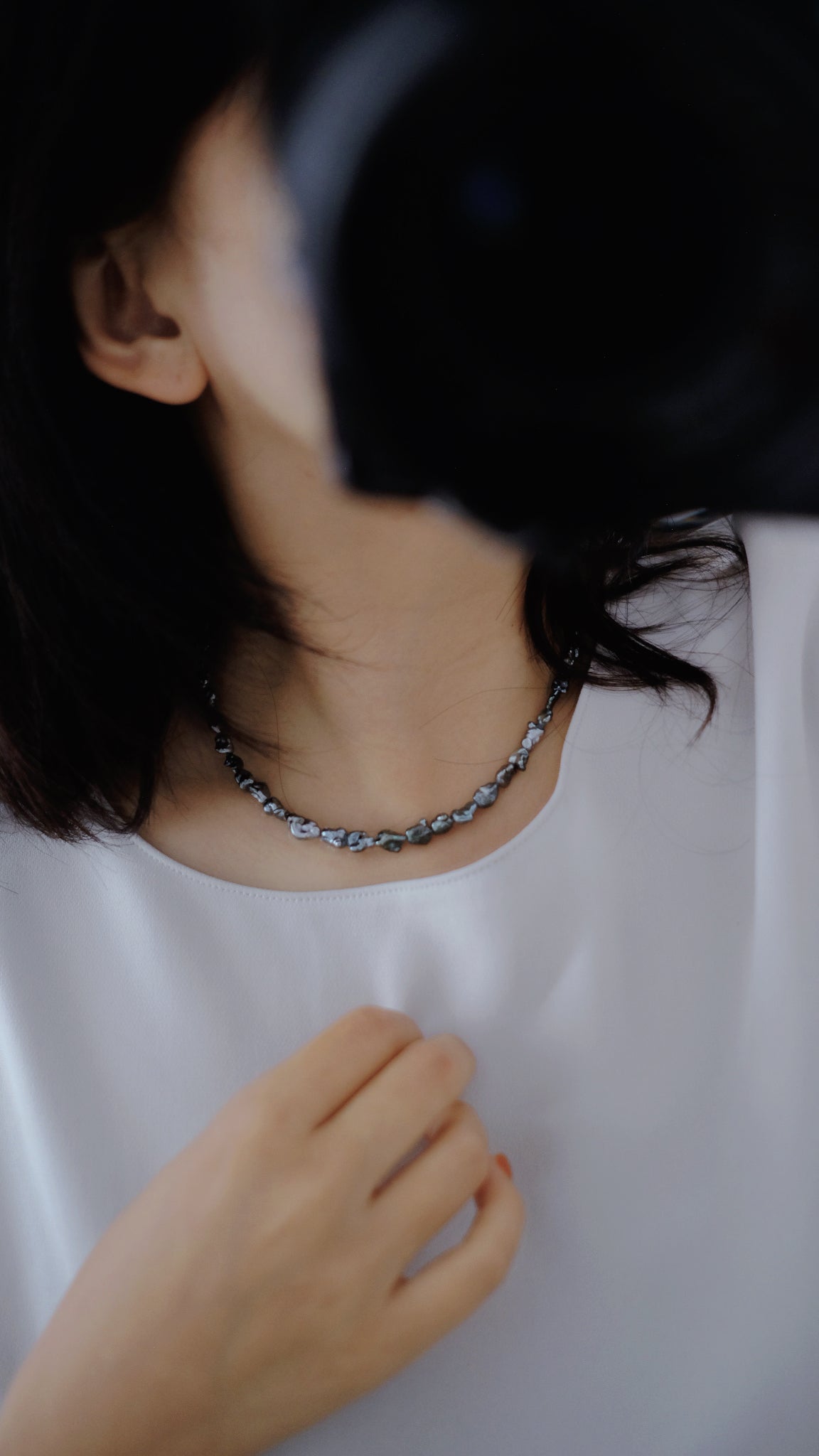Tahitian Pearl Necklace, Keshi, 5.2-7.9mm