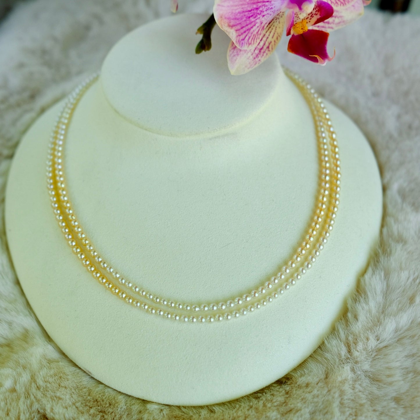 Akoya, 3-4mm, Long Pearl Necklace, 75cm, BEST GEM, GRC Certificate