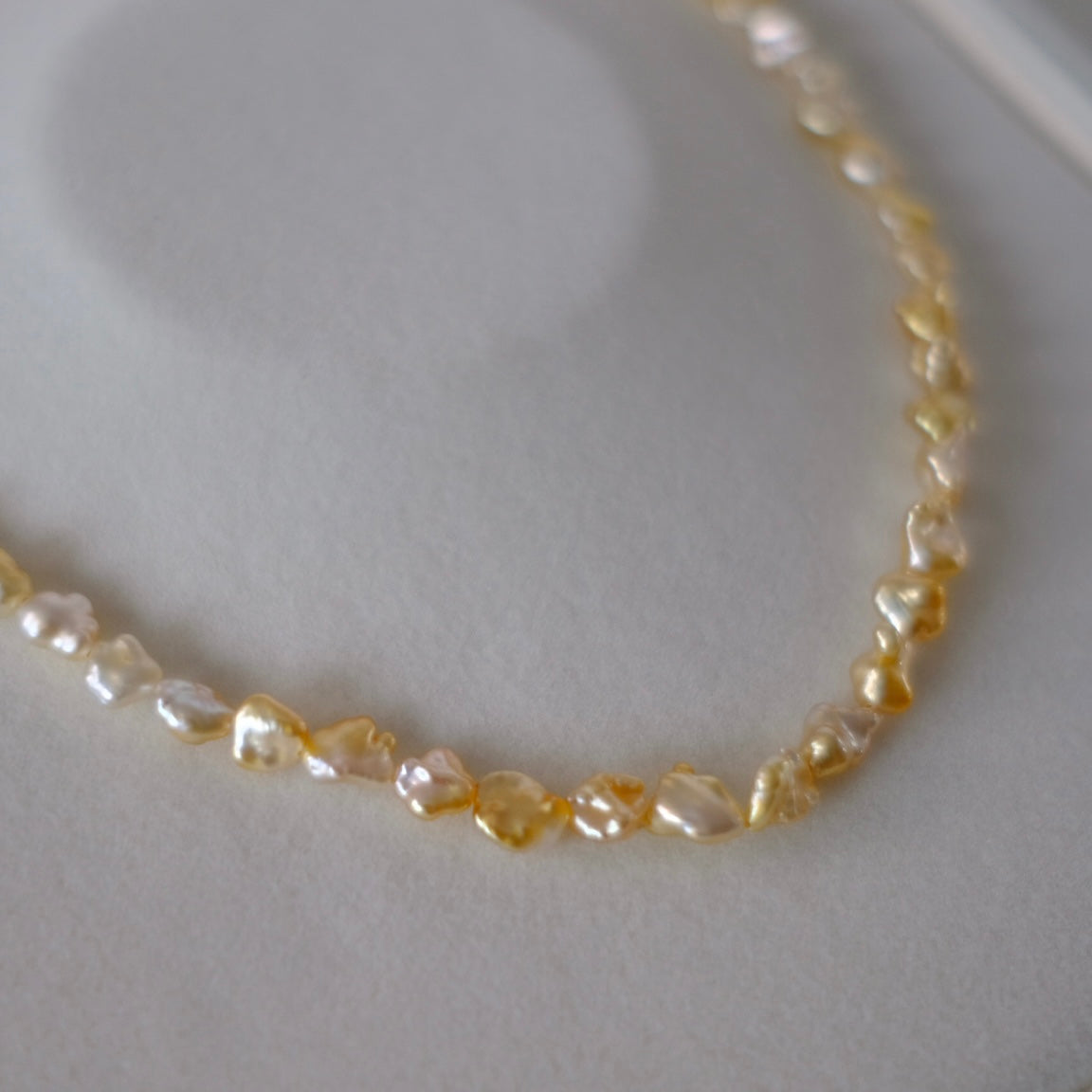 Golden South Sea Pearl Necklace, Keshi, 4-7mm