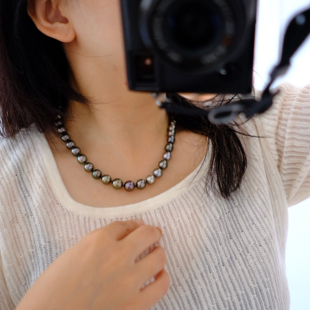 Tahitian Peacock Necklace, 8.3-10.9mm, Pearl Necklace, GUILD Certificate