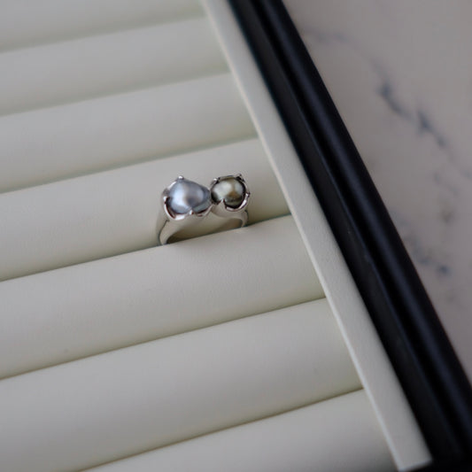 Tahitian Keshi, 7.6-8mm, S925, Pearls Ring