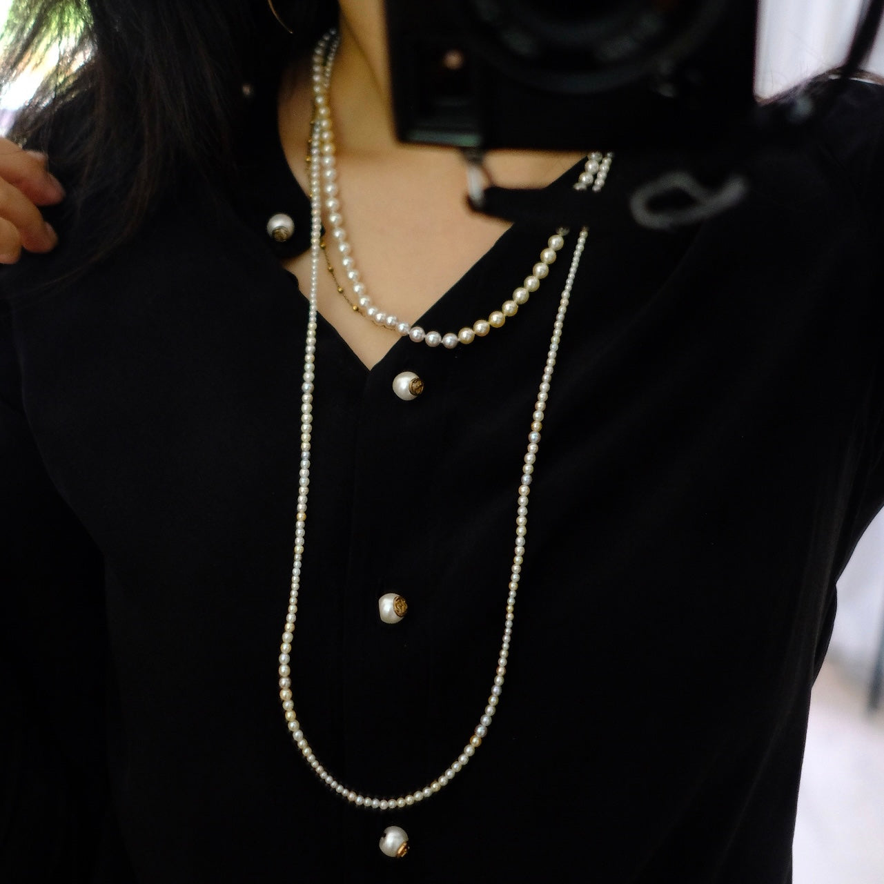 Akoya, 2.5-4.5mm, Long Pearl Necklace, 80cm, BEST GEM, GRC Certificate