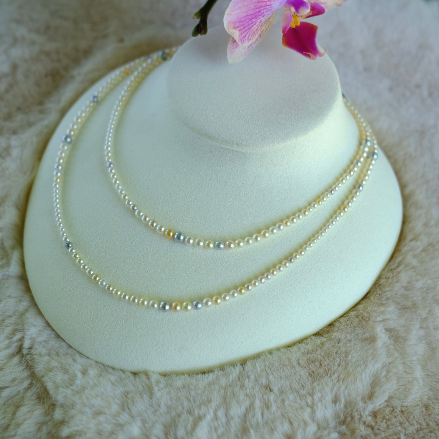 Akoya, 2.5-4.5mm, Long Pearl Necklace, 80cm, BEST GEM, GRC Certificate