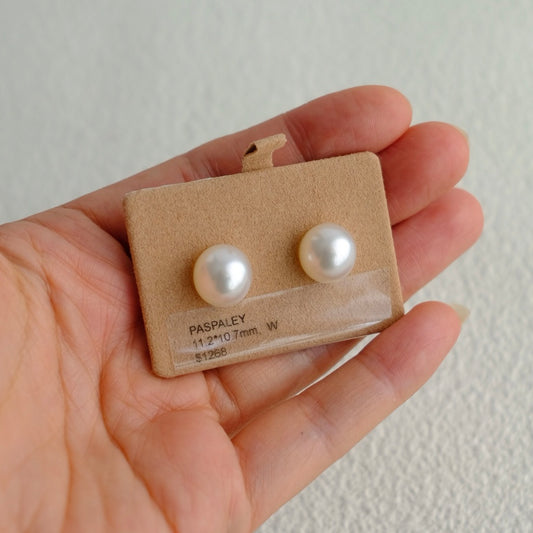 White South Sea Loose Pearl, Pair of Oval 11.2*10.7mm, PASPALEY