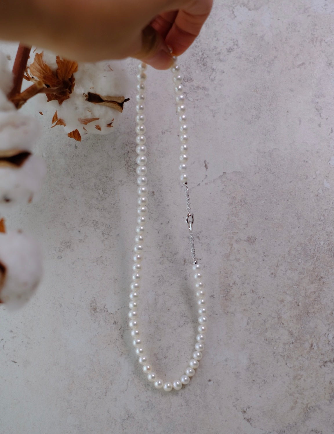 White Freshadama Freshwater Pearl Necklace,6-7mm 20 Inch