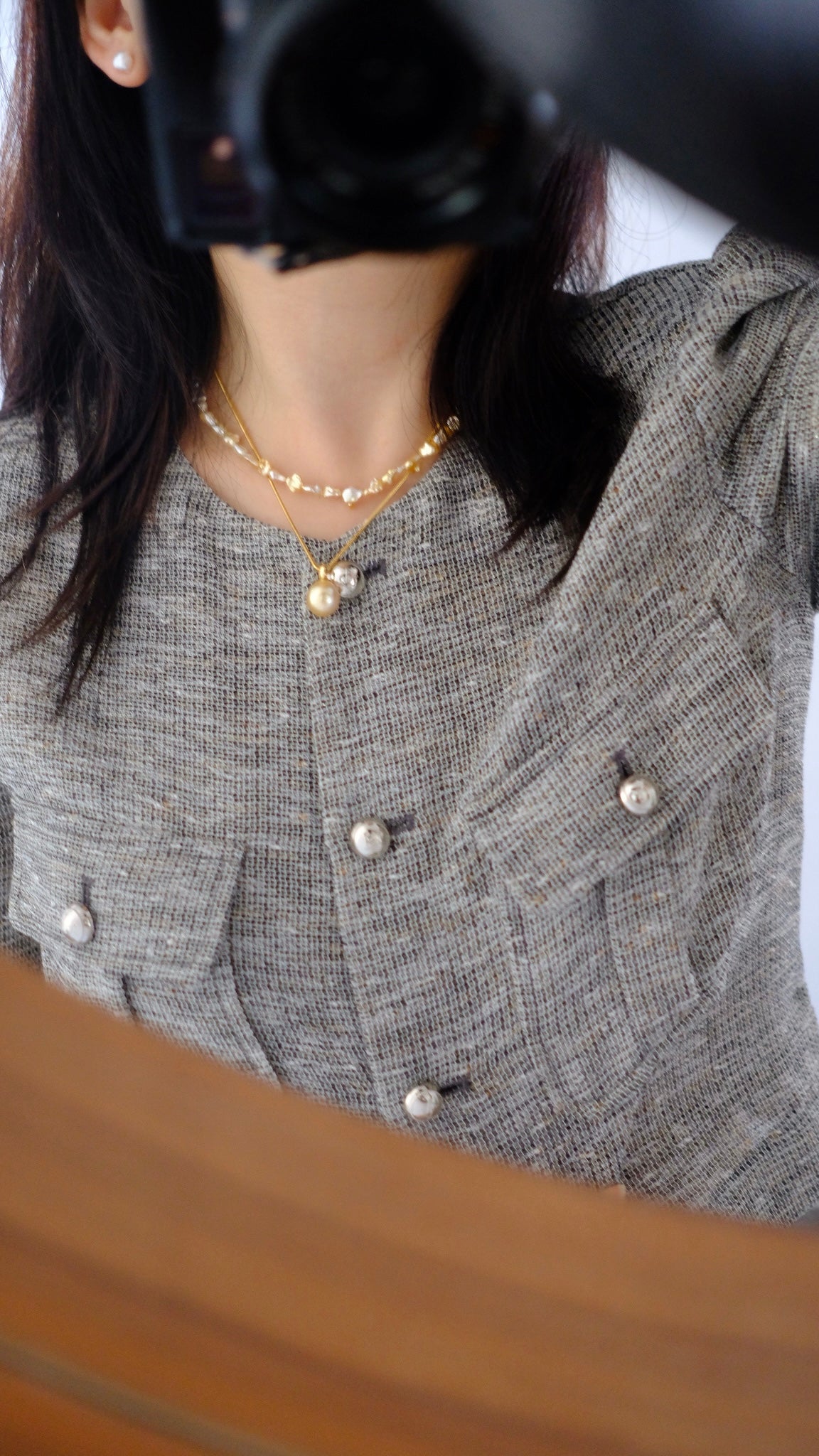 Golden South Sea Pearl Necklace, Keshi, 4-7mm